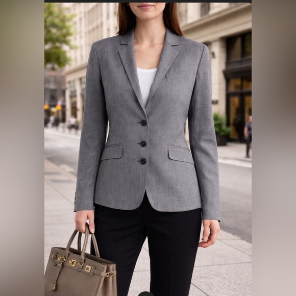 J. Crew Jackets & Blazers - J.Crew Wool Cashmere blend gray check blazer size 8